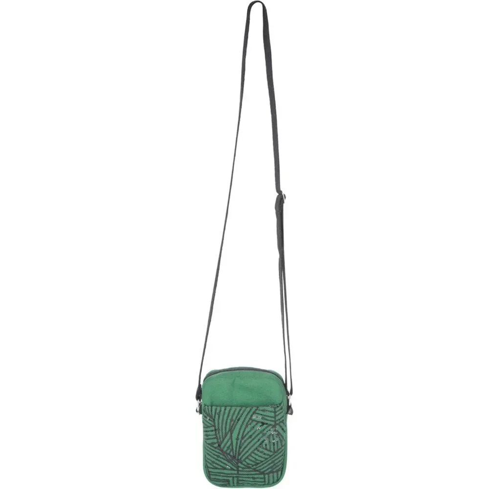 Canvas Crossbody Bag Girls Women Cotton Sequin Embroidery Compact Stylish